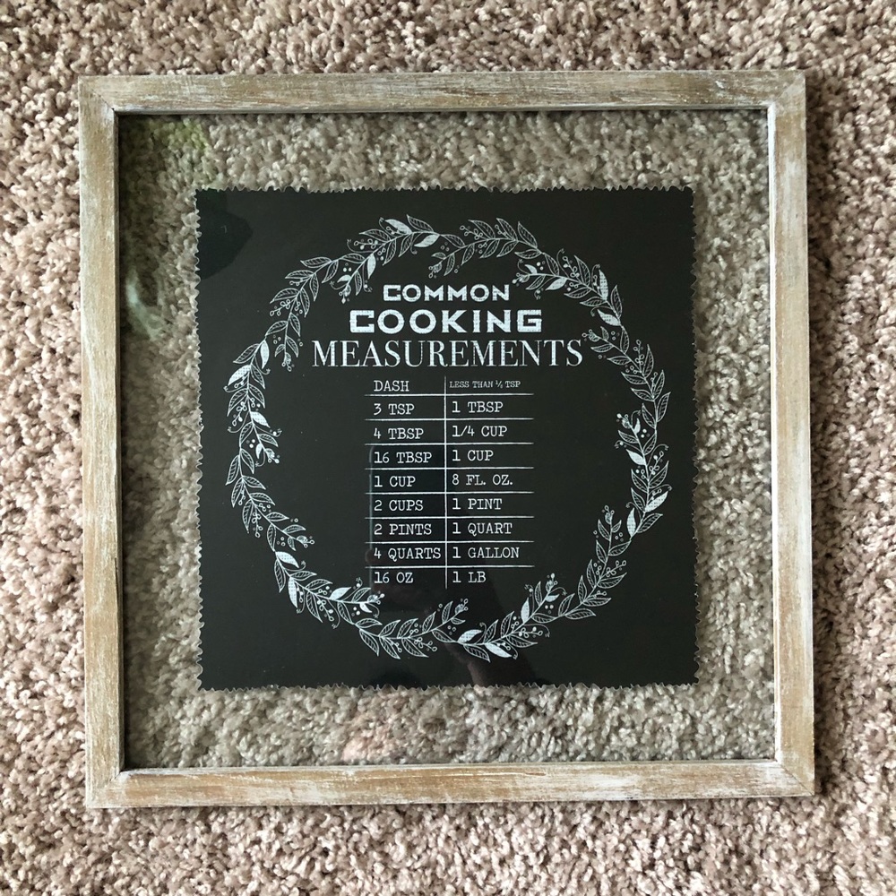 Kitchen decor - cooking measurements 12 x 12